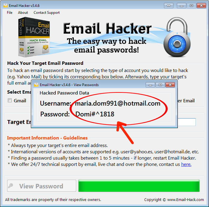 hacking hotmail account passwords