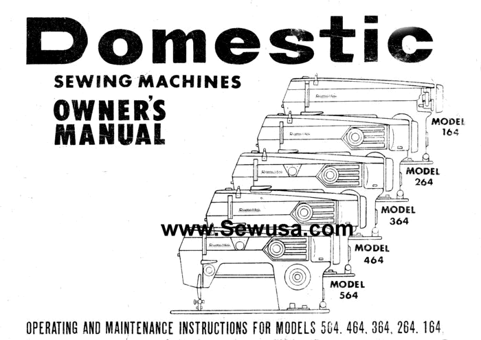 domestic sewing machines manuals